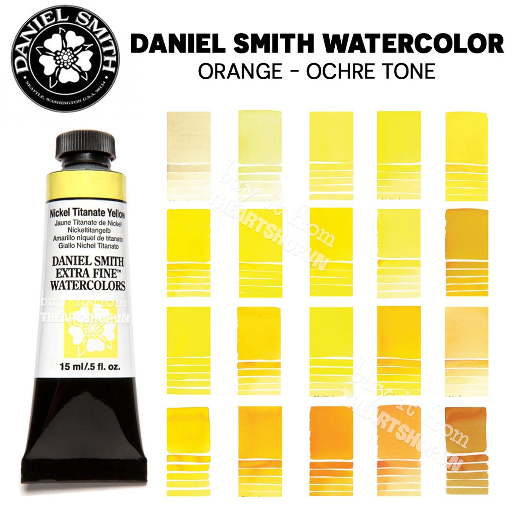 (P1) Màu nước DANIEL SMITH dạng tuýp 5/15ml (Bán lẻ) - YELLOW TONE