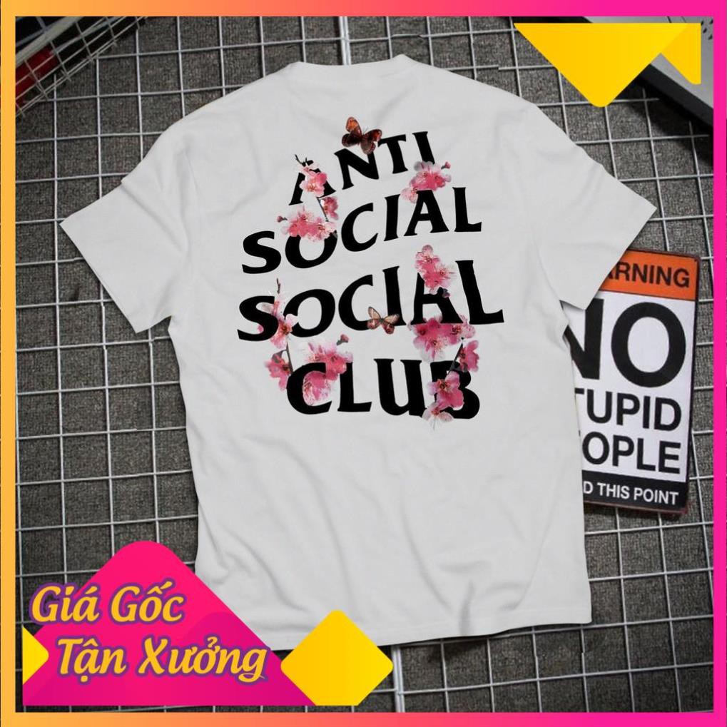 🔥Áo thun unisex🔥 Áo ANTI SOCIAL SOCIAL CLUB Hoa Anh Đào - Kkoch ASSC flower