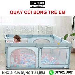 QUÂY BÓNG CHO BÉ - QUÂY CŨI KIÊM NHÀ BÓNG CHO BÉ CHỐNG VA ĐẬP 1M5X1M5 TẶNG KÈM 100 QUẢ BÓNG