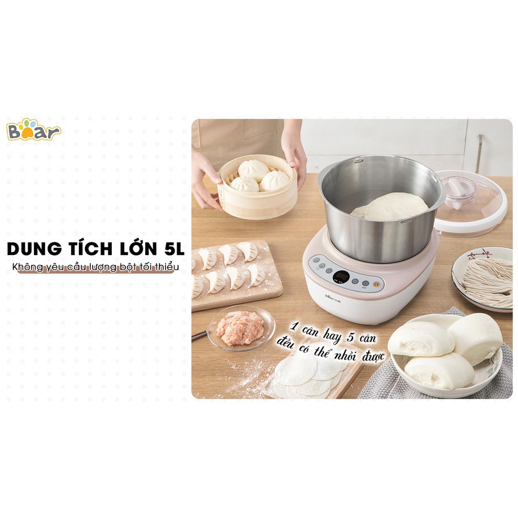 Máy Nhồi Bột, Máy Nhào Bột Tự Động Đa Năng Bear_BẢN QUỐC TẾ_Dung tích 3.5L, 5L, 7L., Máy Trộn Bột, Máy Đánh Bột _BH 18T