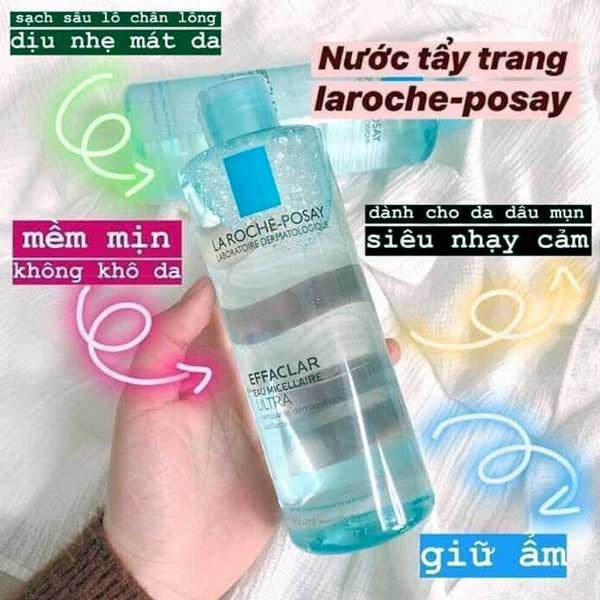 Tẩy trang [Sạch 100%-hàng Auth] Nước tẩy trang La Roche Posay Dành cho da dầu và da nhạy cảm