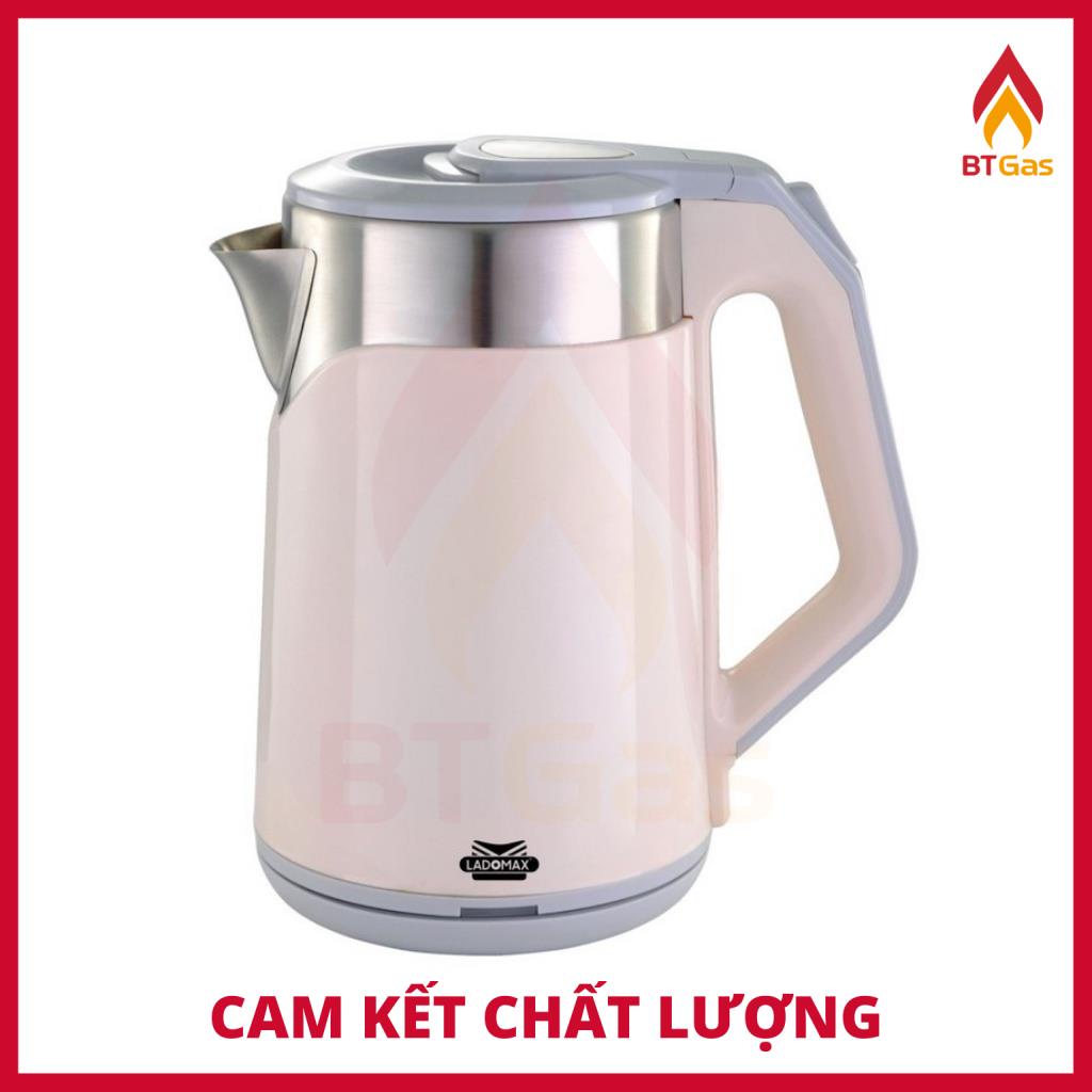 Bình đun siêu tốc, ấm siêu tốc Inox 2 lớp chống phỏng đun nước siêu nhanh Ladomax HA-886 2.3L