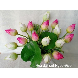 3 CÀNH NỤ SEN ĐẤT SÉT (60CM)