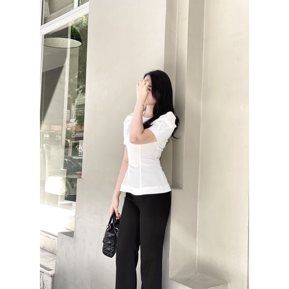 Áo Mini Moon đen tôn eo tay bồng nhẹ by Chansee | BigBuy360 - bigbuy360.vn