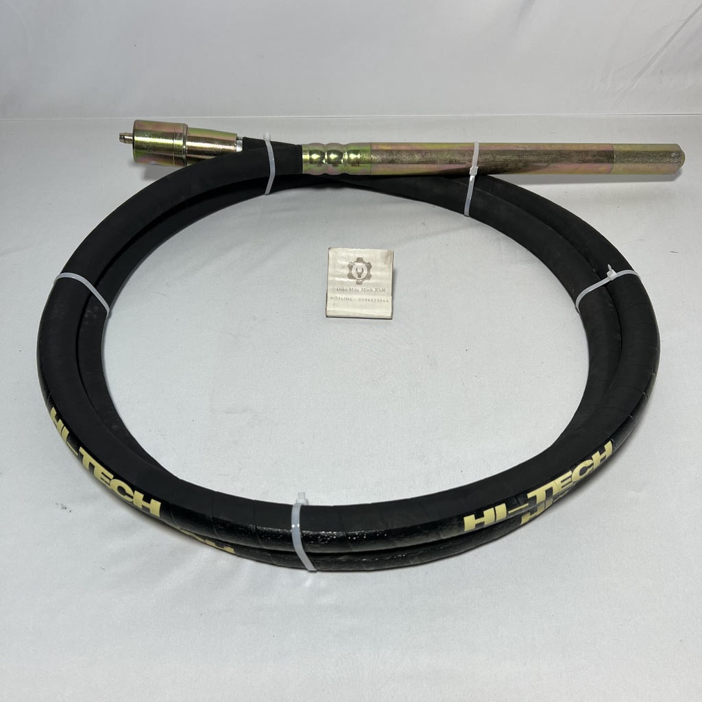 [Loại sịn] Dây đầm dùi bê tông HITECH 50MM, 35MM dài 4M, 6M| Dây chày chạy điện| dây vòi dùi