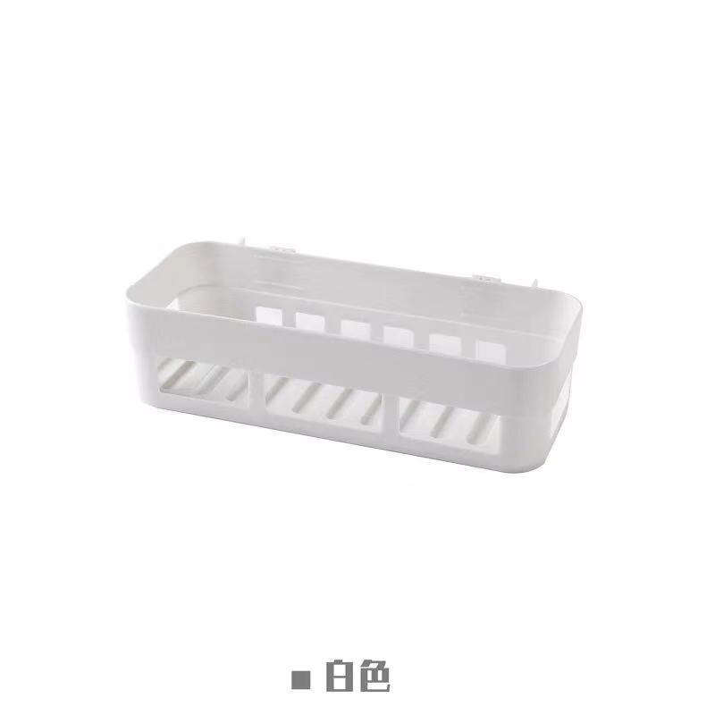 Giá để đồ nhà tắm dán tường bằng nhựa dạng đan lưới, giá để đồ nhà bếp, khay kệ nhựa dán tường dày dặn chắc chắn