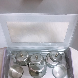 Nồi inox 5 đựng lưu huỳnh làm nail
