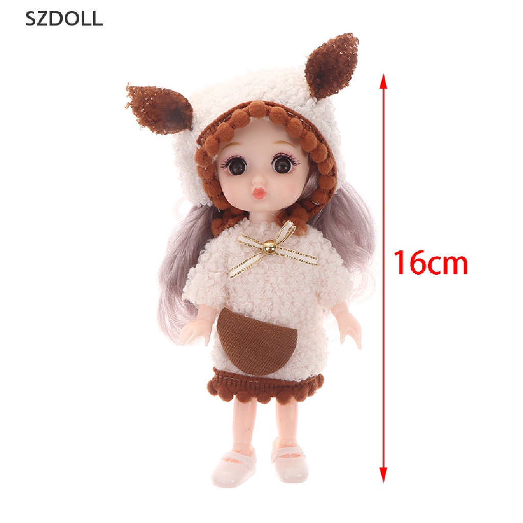 Búp Bê Mini 16cm Có Khớp Chuyển Động Kèm Quần Áo Cho Bé Gái