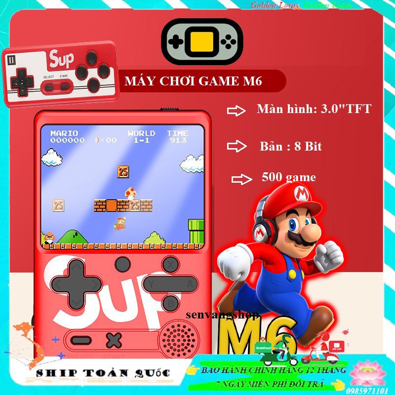 Máy Chơi Game Cầm Tay M6 tích hợp 500 trò chơi kinh điển Clasic - 8 bít - màn hình 3inch - senvangshop