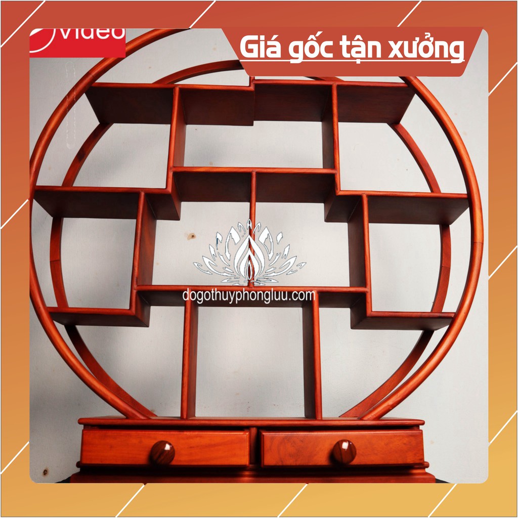 Kệ mini tròn gia dụng gỗ gõ - cao cấp sag trọng
