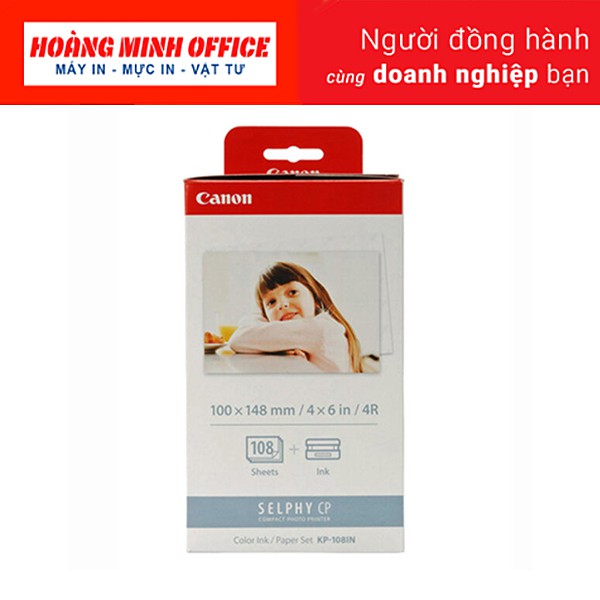 Giấy in ảnh Canon KP-108IN – Cho máy in ảnh mini Canon Selphy - Hàng Chính Hãng