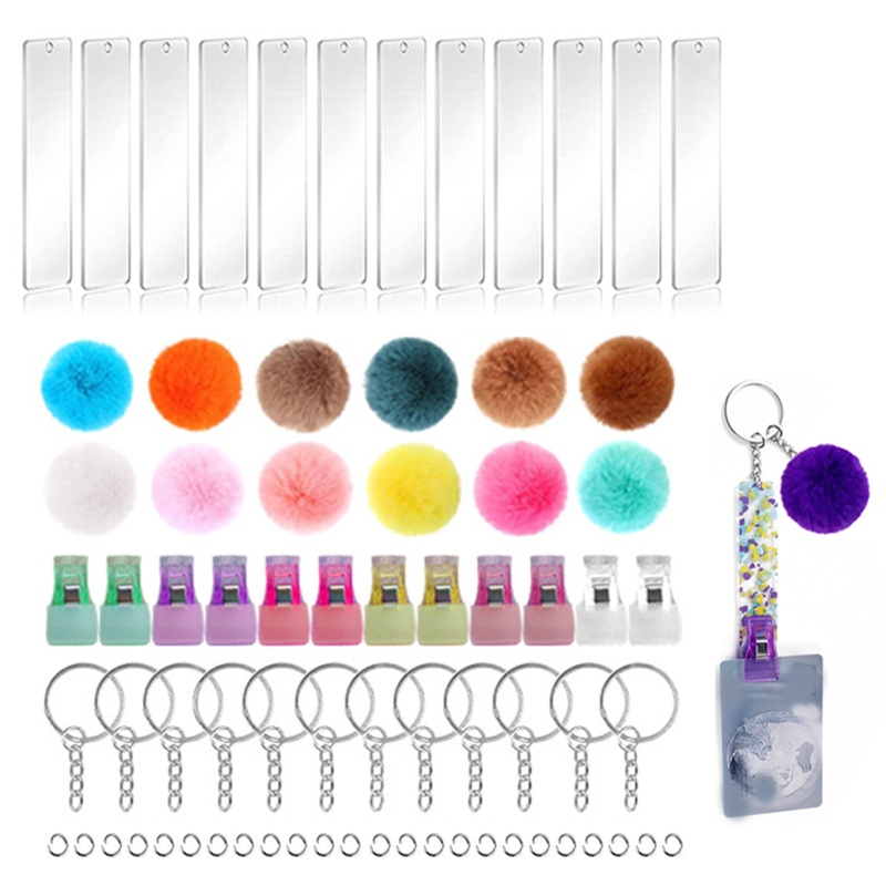 Móc Khóa Quả Cầu Lông Xù Bằng Nhựa Dùng Để Làm Thẻ DIY