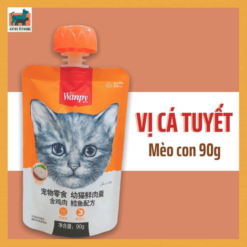 Súp thưởng nắp vặn Wanpy cho mèo túi 90gr dễ dàng bảo quản - HaloPet