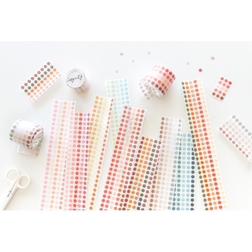 Cuộn nhãn dán chấm bi washi tape trang trí nhật ký/album DIY - MyNa Mart