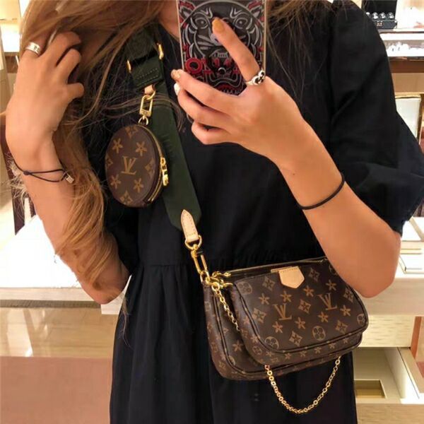 2021 Thời trang mới LV Leather Multi Pochette dành cho phụ nữ Túi đeo chéo vai Túi đeo chéo cơ thể Louis Vuitton