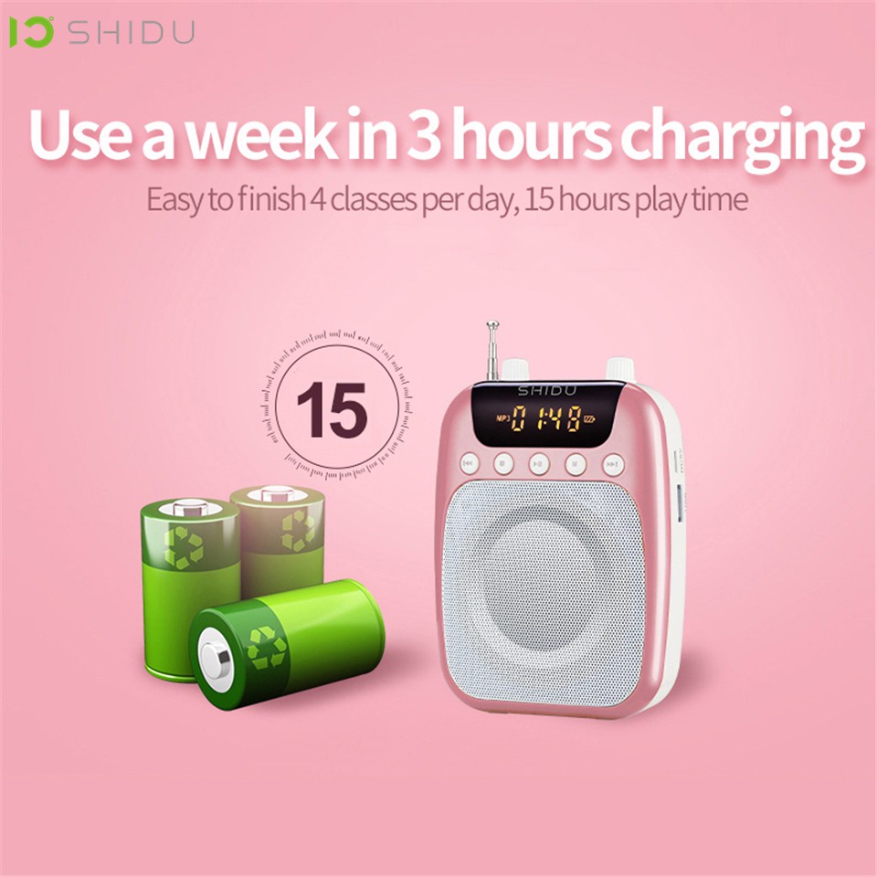 Máy trợ giảng SHIDU SD-S358 cao cấp có dây-không dây, Âm lượng lớn 10w, Bảo Hành 12 Tháng