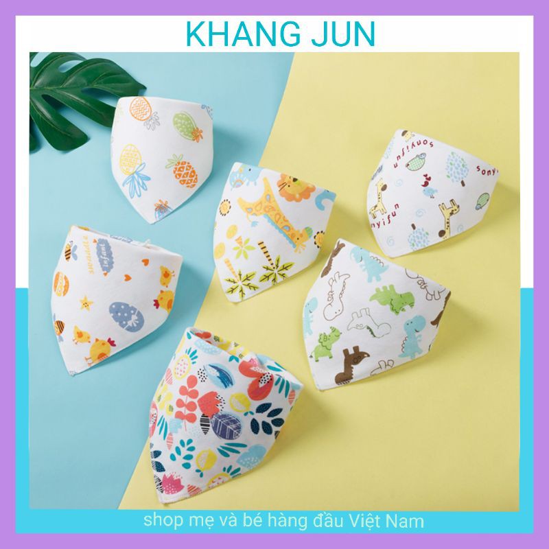 Khăn yếm tam giác 2 cúc bấm cho bé HÀNG CHẤT LƯỢNG CAO 100% cotton