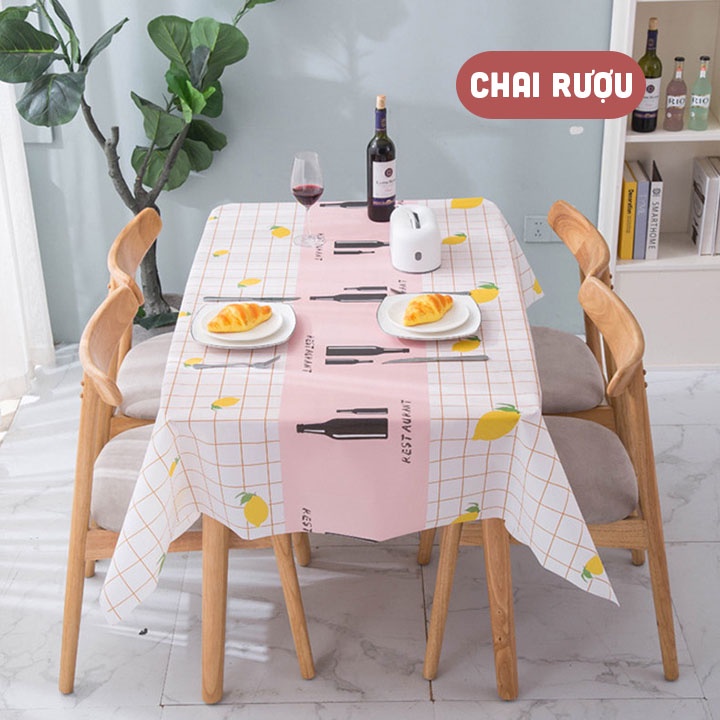 Khăn PVC dùng để trải bàn ăn bàn học decor picnic họa tiết vintage caro - chống thấm nước