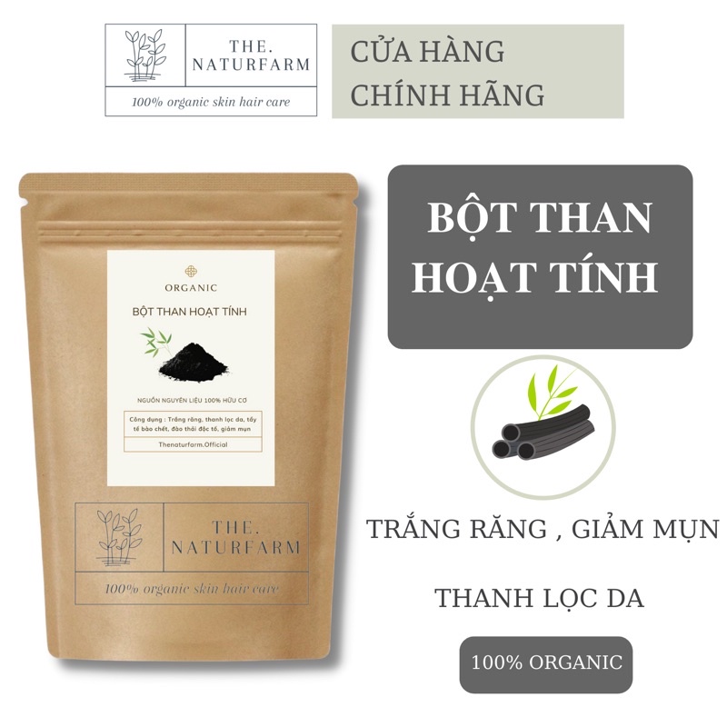 Bột than tre hoạt tính Organic 100gr - trắng răng & thanh lọc da