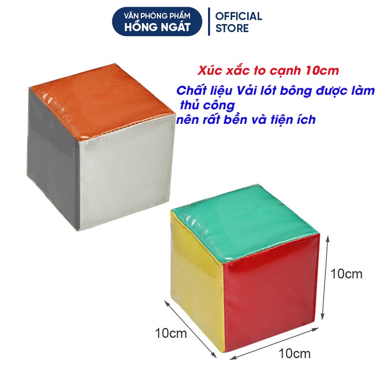 Xúc xắc cài thẻ to 10x10cm đồ dùng giáo cụ dạy học tiếng anh trong hoạt động trò chơi học tập của giáo viên GC10