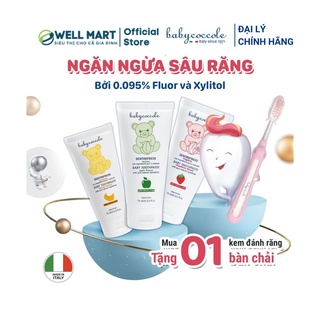 Kem đánh răng cho bé Babycoccole 12M+ trẻ em nuốt được 75ml