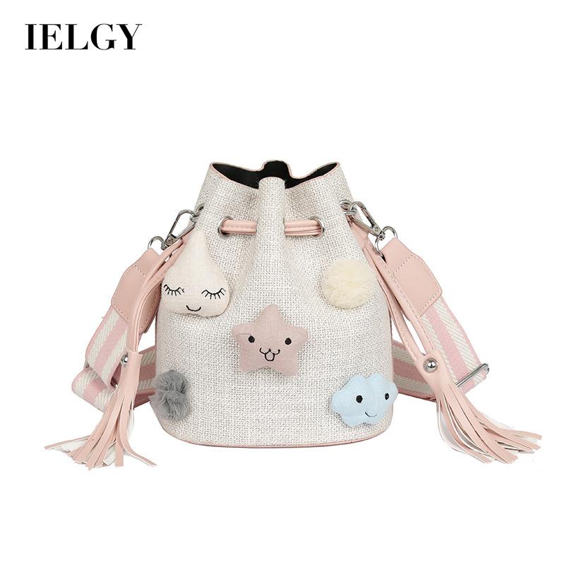 Túi Dây Rút Bằng Vải Lông Họa Tiết Ngôi Sao Dễ Thương Dành Cho Nữ
