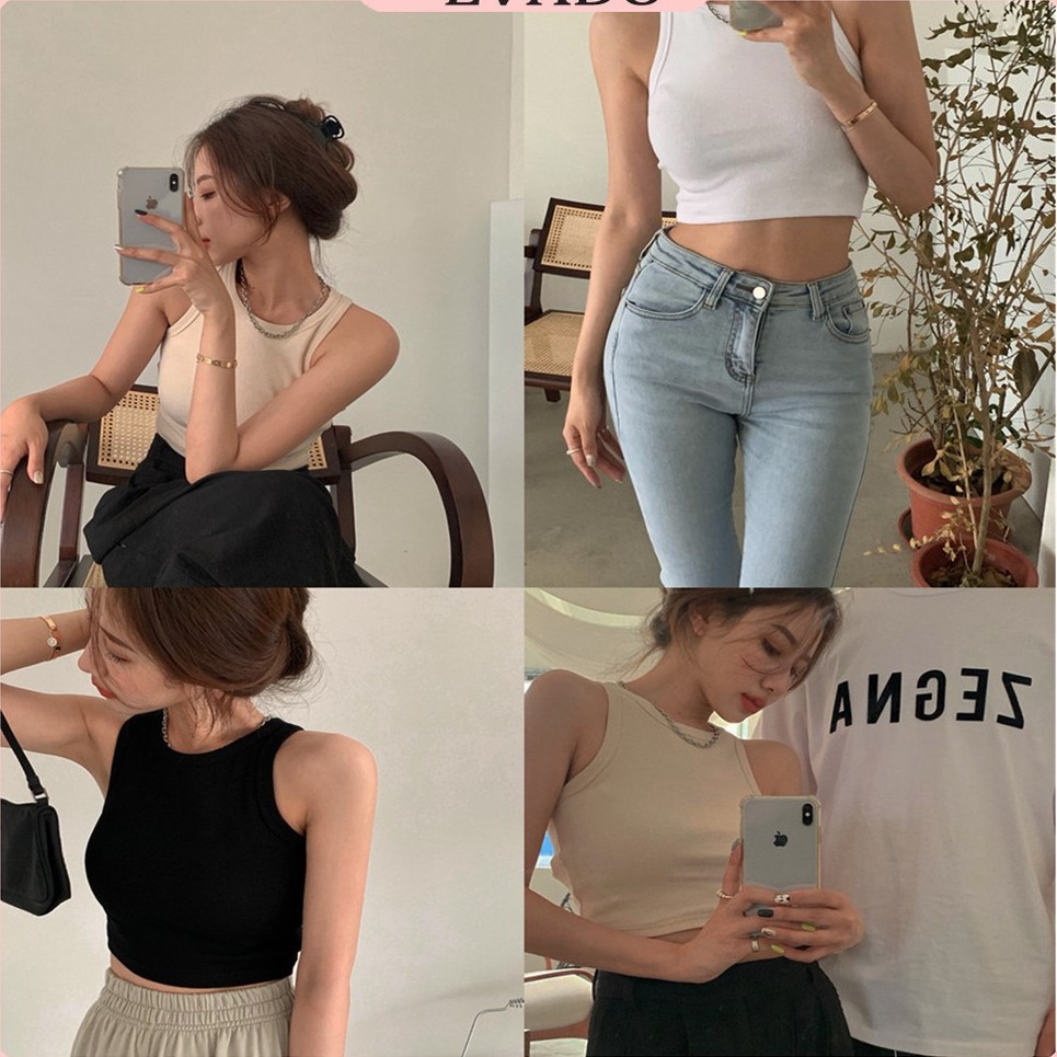 Áo Ba Lỗ Croptop Ôm Body Sát Nách Nữ [FREESHIP] Áo croptop nữ 3 lỗ không tay vải thun tăm