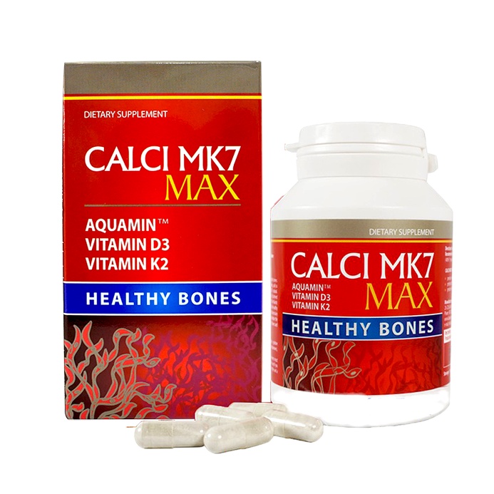 Viên Uống Calci MK7 Max  Bổ Sung Canxi Tảo Biển Đỏ Tự Nhiên, Hỗ Trợ Phát Triển Chiều Cao Hộp 60 Viên