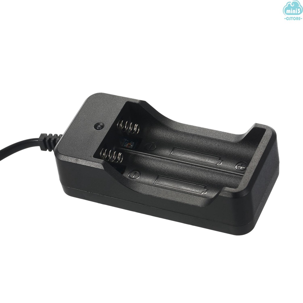 (V06) 2 Slots 18650 Li-ion Battery Charger 18650 Charging Dock Stand with LED Indicator