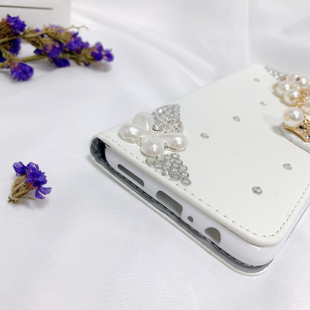 Ốp lưng Samsung Bao da kèm Ví đính đá A20s A5 2017 A7 2018 A71 A9Pro J7Plus J7Prime Note10 plus Note9 S10Plus S8Plus S9