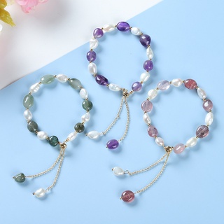 Vòng Tay Chuỗi Hạt Pha Lê Tự Nhiên Phong Cách Baroque Thời Trang Cho Nữ