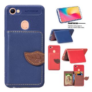 ốp lưng OPPO Realme 3 X F11 Pro Reno A3S A5 F9 Leather Wallet Back Cover Card Slots Holder Phone Case