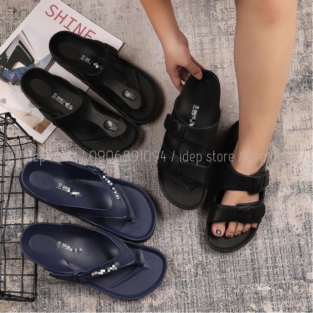 Dép quai ngang  Unisex BIRKENSHOES nam nữ siêu nhẹ cao cấp iDÉP- DL162