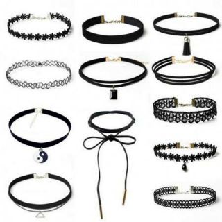 Vòng đeo cổ Choker cho nữ gồm 12 vòng như hình