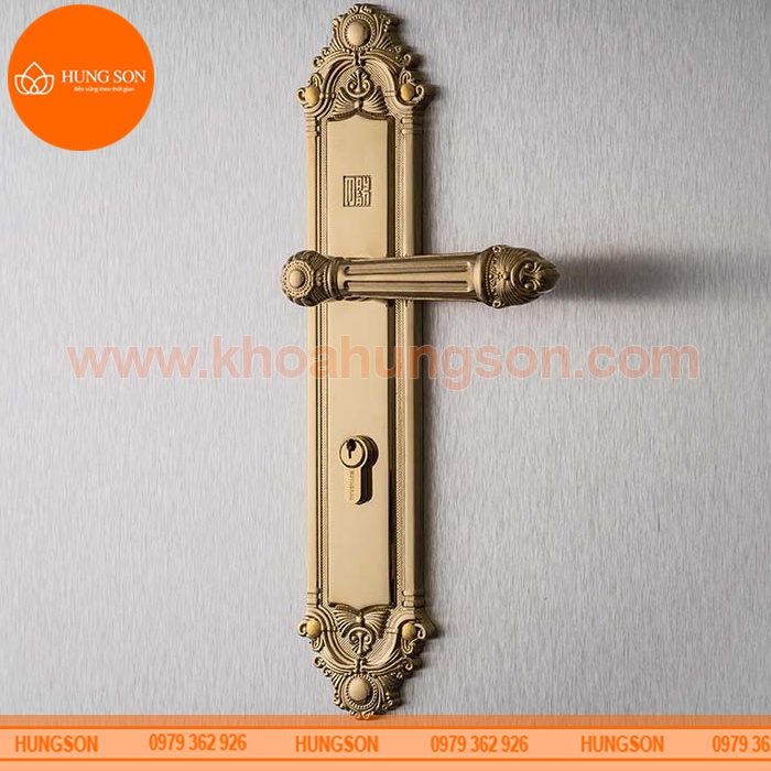 KHÓA TAY NẮM CỬA ĐI ĐỒNG THAU HUY HOÀNG HC 8526 ĐẠI PVD GOLD