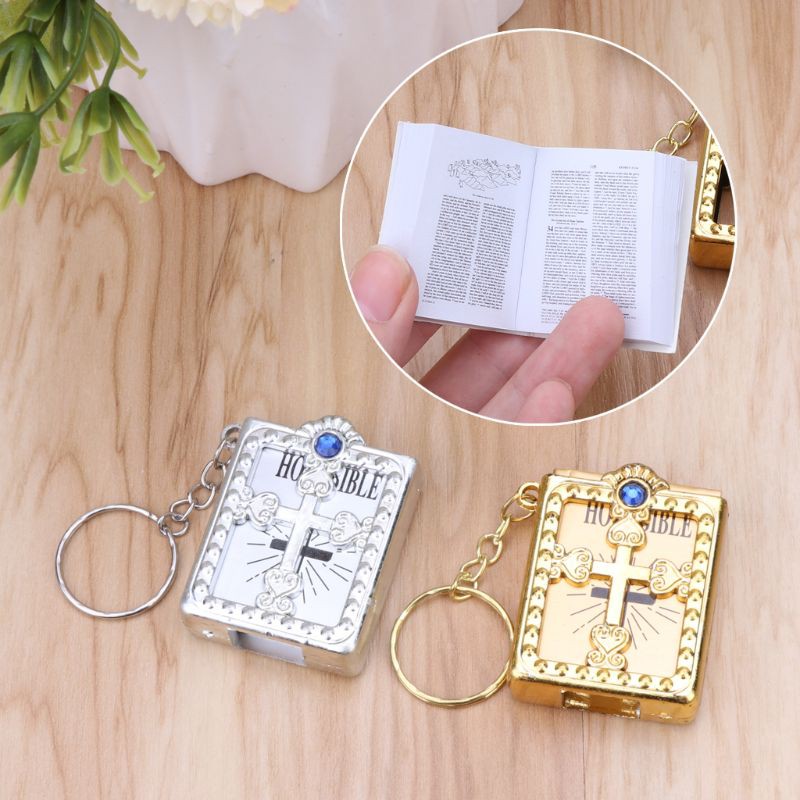 Móc khóa hình quyển kinh thánh đạo thiên chúa mini độc đáo thích hợp làm quà tặng