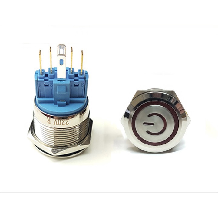 Nút nhấn giữ chống nước có LED 22mm 220V