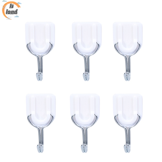 Set 6 Móc Treo Đồ Gắn Tường Không Để Lại Dấu Vết Tiện Dụng Cho Nhà Bếp/Phòng Tắm