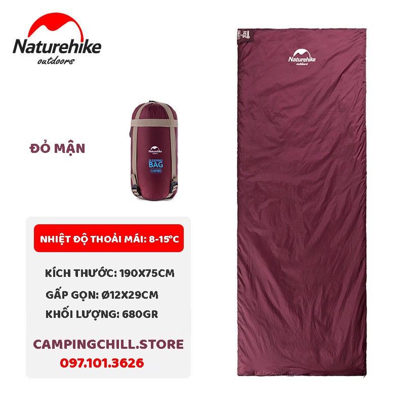 TÚI NGỦ DÃ NGOẠI, CẮM TRẠI SIÊU ẤM NATUREHIKE LW180 NH15S003-D