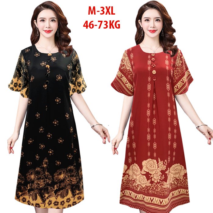 Bigsize - Đầm Trung Niên Dự Tiệc Cao Cấp Big Size Vải Lụa Mềm Mịn Cho Mẹ U40 U50 3345 3347 3336