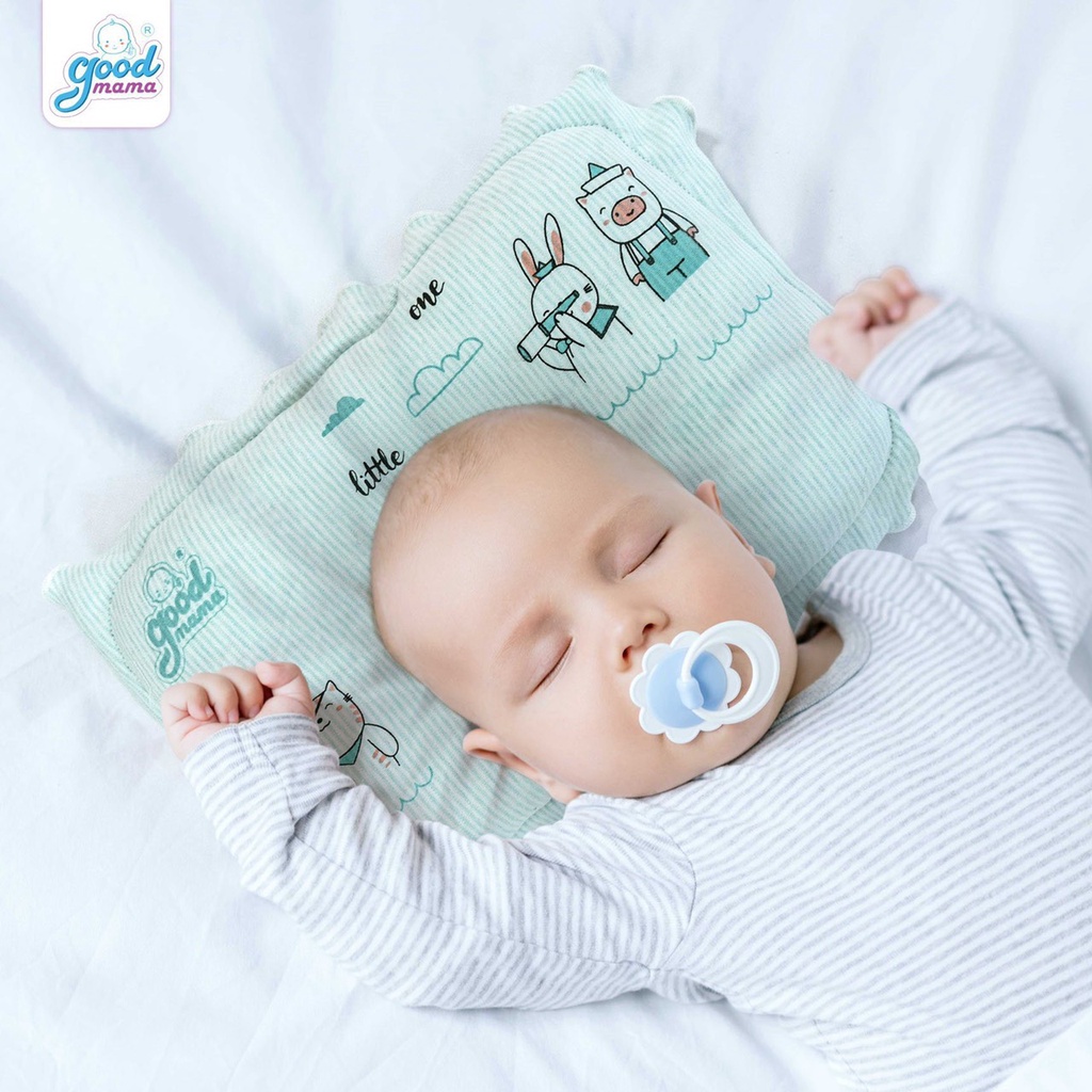 Gối kẻ sơ sinh Goodmama hàng chính hãng cao cấp cho bé