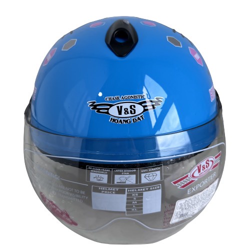 Mũ bảo hiểm trẻ em có kính tem hello kitty cho bé 3-6 tuổi - dưới 18kg - V&amp;S - VS103KS
