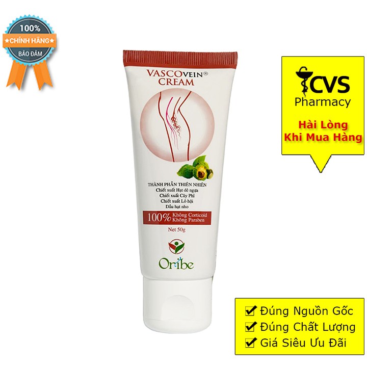 Vascovein Cream Tuýp 50gr - Dùng Trong Các Trường Hợp Suy Giãn Tĩnh Mạch