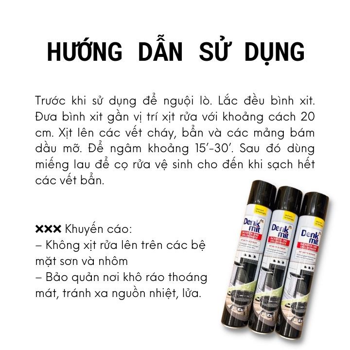 Bình Xịt Vệ Sinh Lò Nướng, Lò Vi Sóng, Nồi Chiên Không Dầu Denkmit 500ml Tomlige