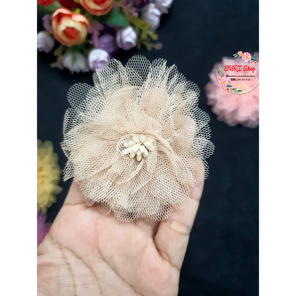 HOA VOAN LƯỚI TRANG TRÍ 8cm