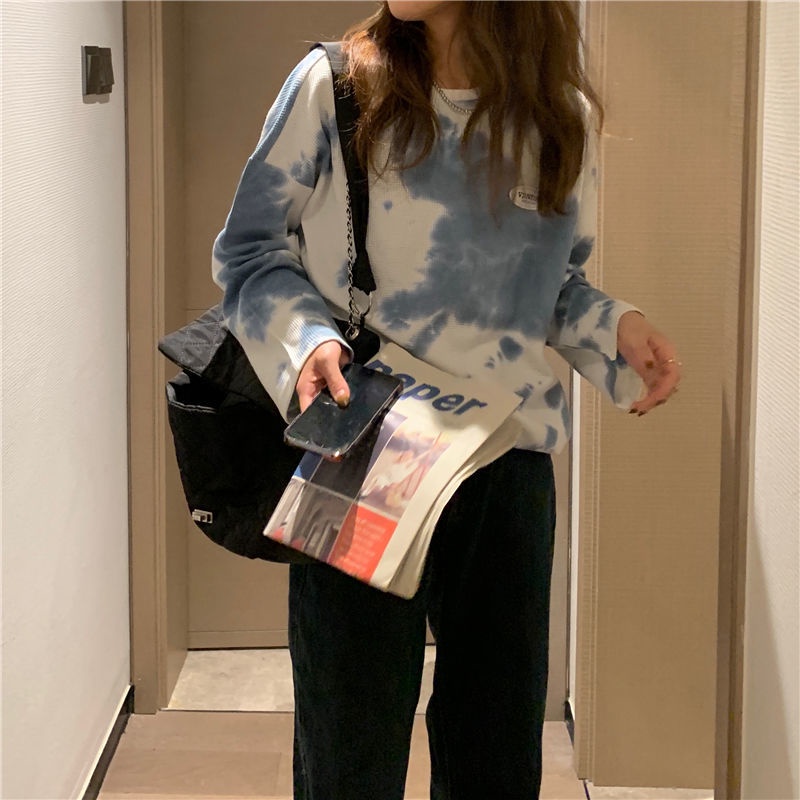 Áo Thun Dài Tay In Chữ Cá Tính Theo Phong Cách Xuân Thu Dành Cho Nữ