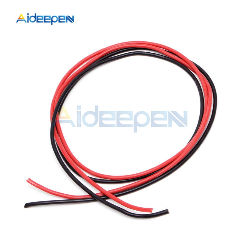 Cặp dây cáp RC bằng silicon dẻo 14 AWG dài 2m màu đỏ và đen