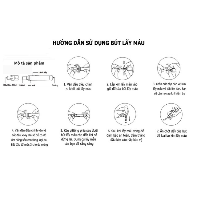 ✅ [PHỤ KIỆN] Bút Lấy Máu Thử Đường Huyết Sinocare | (Cần Mua Thêm Kim Để Sử Dụng) -VT0309 | Y Tế Vạn Thành