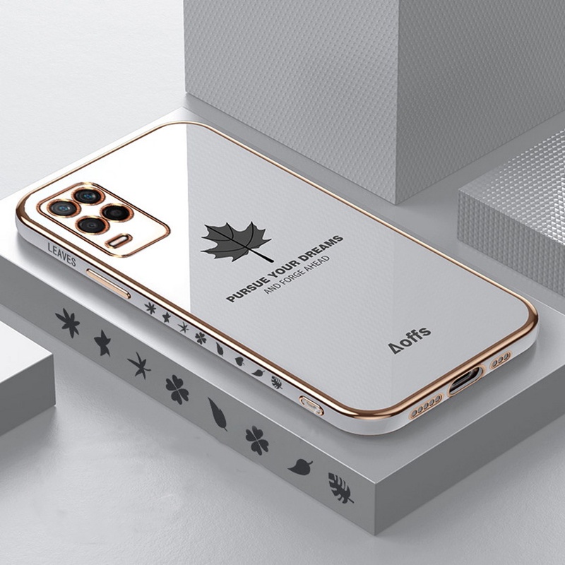 Ốp Điện Thoại Mềm Mạ Điện Hình Lá Phong Cho OPPO A95 A74 A76 A96 A55 A31 2020 A16 A54 A91 F11 F9 F7 A83 A37 A57 A59 F1S R&X