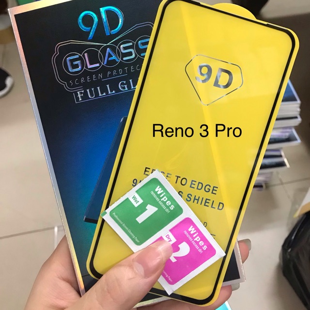 Kính cường lực 9D cho Oppo Reno 3 Pro full keo, bảo vệ màn hình